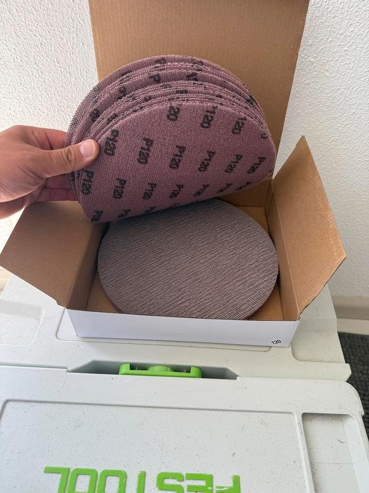 Schuurpapier klittenband 225 mm gaas stofgaten nieuw 25 stuk, Doe-het-zelf en Verbouw, Gereedschap | Schuurmachines, Zo goed als nieuw