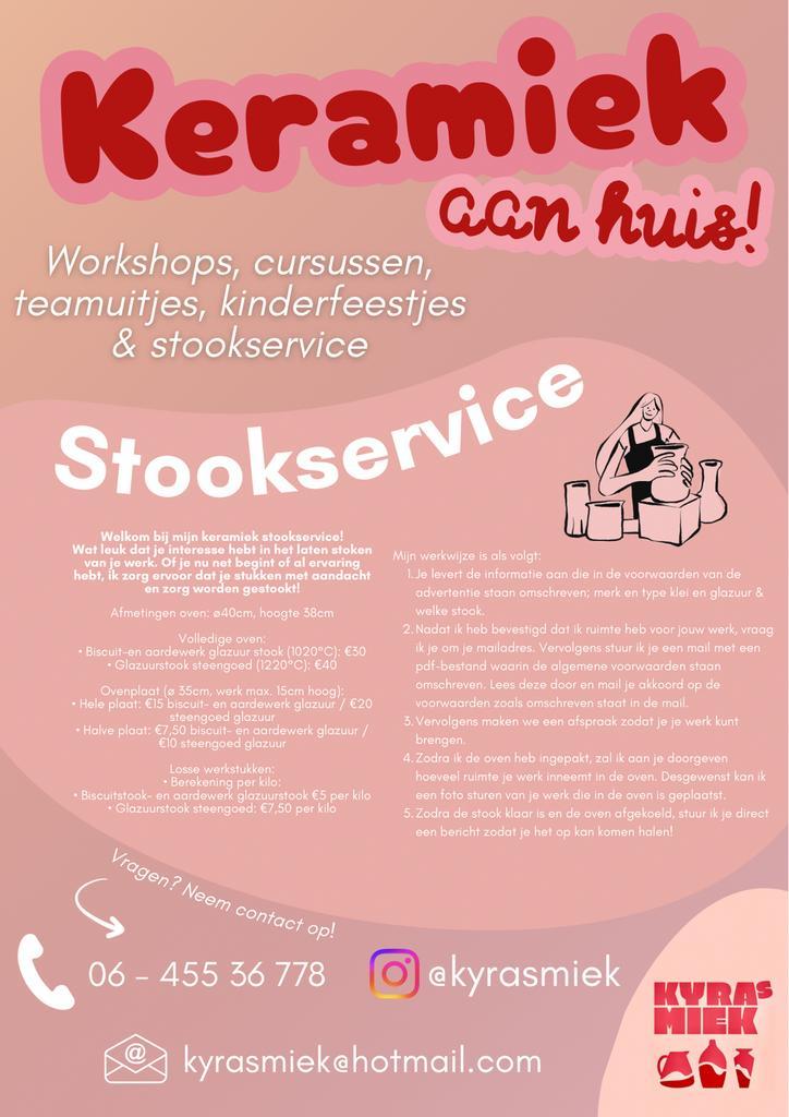 Stookservice keramiek omgeving Apeldoorn 🏺🍶🔥, Hobby en Vrije tijd, Pottenbakken, Nieuw, Ophalen