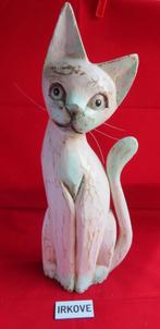 VIJF LEUKE HOUTEN POEZEN * Mag Los *, Verzamelen, Beelden en Beeldjes, Verzenden, Zo goed als nieuw, Dier