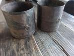 Oude indiaans ijzeren potten, Tuin en Terras, Bloempotten, Rond, Ophalen of Verzenden, Metaal, Minder dan 40 cm