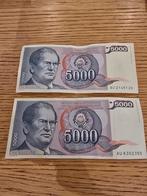 Joegoslavië 5000 Dinara - Setje, Postzegels en Munten, Bankbiljetten | Europa | Niet-Eurobiljetten, Ophalen, Joegoslavië, Setje