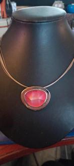 Collier met Roze maansteen in cabochon:  (Size: 45/47cm), Overige materialen, Verzenden, Zo goed als nieuw, Roze
