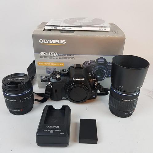 Olympus E-450 camera + 2 lenzen en 2 accu's || nu €179.99, Audio, Tv en Foto, Accu's en Batterijen, Ophalen of Verzenden