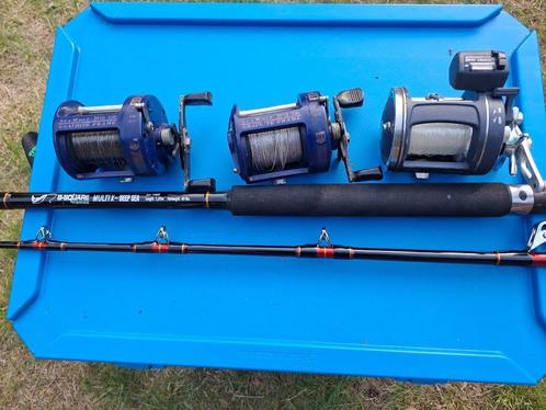 zeevis boothengel met reels, Watersport en Boten, Hengelsport | Zeevissen, Gebruikt, Complete set, Ophalen
