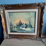 Verfwerk Winterlandschap, Antiek en Kunst, Kunst | Schilderijen | Klassiek, Ophalen of Verzenden