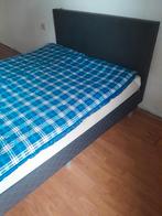 Donkerblauwe boxspring 140x200 met matras, Huis en Inrichting, Slaapkamer | Bedden, Ophalen, Blauw, Tweepersoons, 140 cm