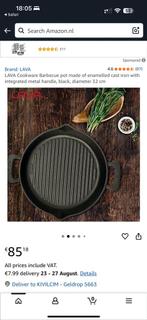 Nieuw- Lava Gietijzeren Grillpan – 32 cm, Twee Handgrepen, Ophalen of Verzenden, Nieuw, Gietijzer, Koekenpan of Braadpan