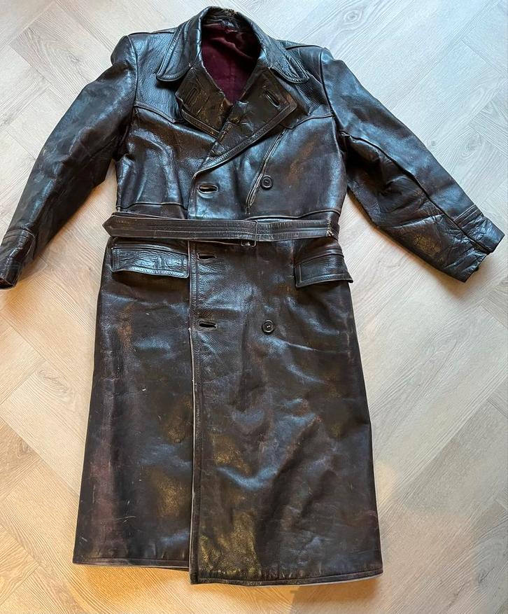 Donkerbruine leren jas - Solex-maat 50, Kleding | Heren, Carnavalskleding en Feestkleding, Gedragen, Overige maten, Ophalen of Verzenden