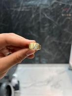 14k gouden zegelring met diamant | maat 19, Sieraden, Tassen en Uiterlijk, Ringen, Ophalen of Verzenden, Zo goed als nieuw, Goud
