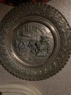 Antiek Tinnen Bord met Paard en Koets, Antiek en Kunst, Ophalen of Verzenden