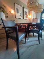 3x Japandi eetkamerstoelen – stijlvol en stevig | grijs, Ophalen, Gebruikt, Grijs