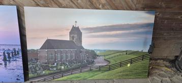 Kerk Wierum - Fotoschilderij 70x120 beschikbaar voor biedingen
