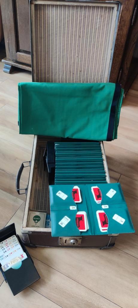 Vintage Bridge Set in Koffer, Hobby en Vrije tijd, Gezelschapsspellen | Bordspellen, Gebruikt, Drie of vier spelers, Ophalen