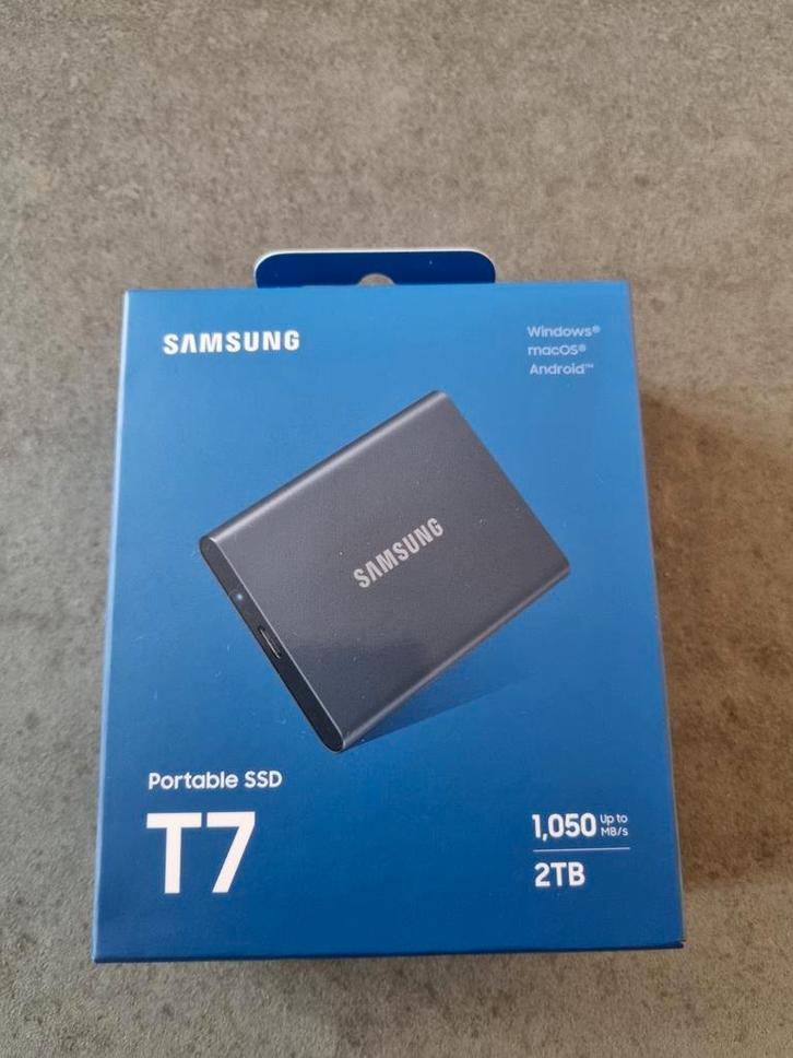 Te koop nieuwe Samsung Portable SSD T7, Computers en Software, Harde schijven, Nieuw, Laptop, Extern, SSD, USB, Verzenden