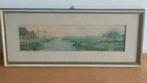 Aquarel prachtig werk Hollands Landschap, Antiek en Kunst, Kunst | Schilderijen | Klassiek, Ophalen