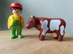 Playmobil 1.2.3 Boer met koe   6972, Ophalen of Verzenden, Zo goed als nieuw, Complete set