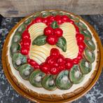 Vintage aardewerk taartschaal met deksel - Kers en Room, 10 cm of meer, Overige materialen, Gebruikt, Ophalen of Verzenden