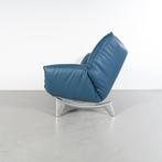 1x Leolux Tango 3-zits/223cm Bank Turquoise Leer - Gepolijst, Huis en Inrichting, Niet ingevuld, Gebruikt, Niet ingevuld, Driepersoons