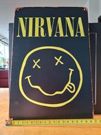 Metalen bord Nirvana, Verzamelen, Muziek, Artiesten en Beroemdheden, Nieuw, Ophalen of Verzenden