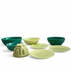 Lot met acht stuks Leerdam Colopal persglas, Antiek en Kunst, Ophalen of Verzenden