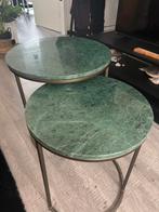 Marmeren bijzettafel set, Huis en Inrichting, Tafels | Bijzettafels, Overige materialen, Minder dan 55 cm, Gebruikt, Rond