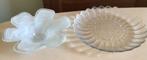 2 schaaltjes, glas, zonnebloem, swirl, Huis en Inrichting, Keuken | Servies, Gebruikt, Ophalen of Verzenden, Overige stijlen, Glas