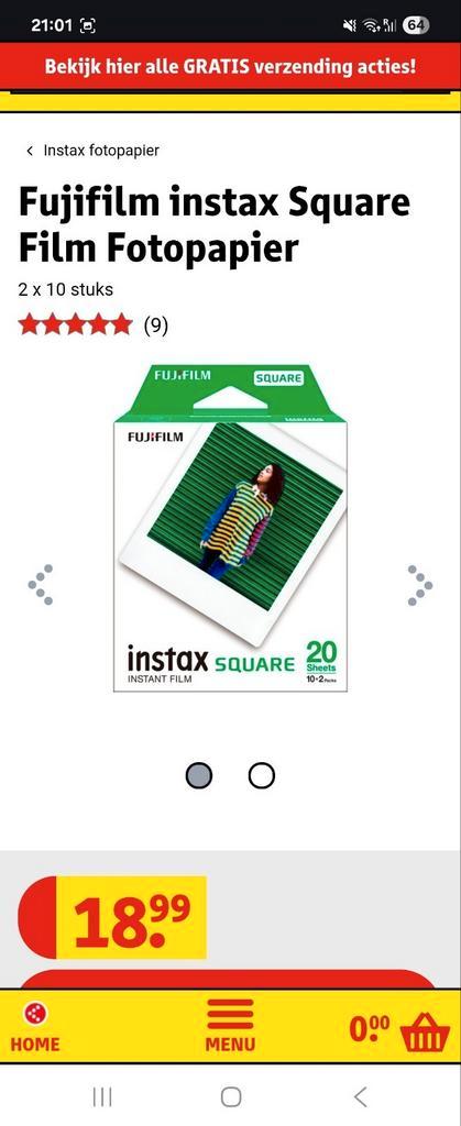 Instax square foto papier, Audio, Tv en Foto, Fotocamera's Analoog, Nieuw, Polaroid, Fuji, Ophalen of Verzenden