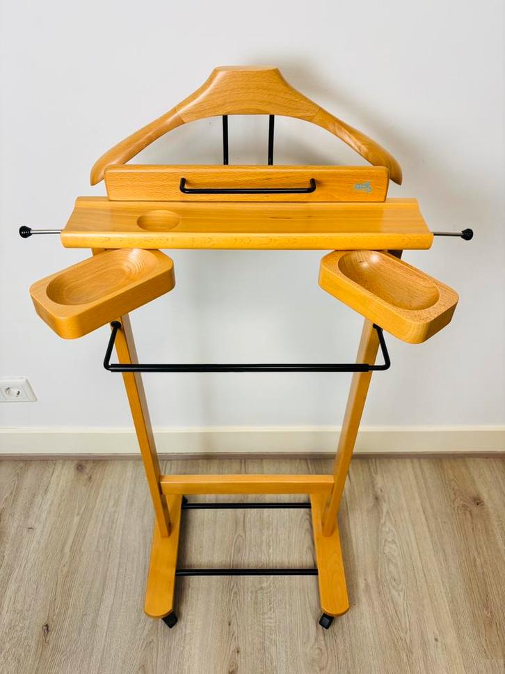 Vintage Aris houten dressboy/valet stand jaren 80-90, Huis en Inrichting, Woonaccessoires | Kapstokken, Hout, Ophalen of Verzenden