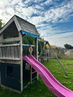 Houten Speelhuis met Glijbaan & Schommel, Kinderen en Baby's, Speelgoed | Buiten | Speeltoestellen, Ophalen, Gebruikt, Glijbaan