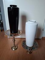 Set van 2 West Germany vazen, 40cm hoog, Huis en Inrichting, Woonaccessoires | Vazen, Gebruikt, Wit, Aardewerk of Porselein, Ophalen of Verzenden