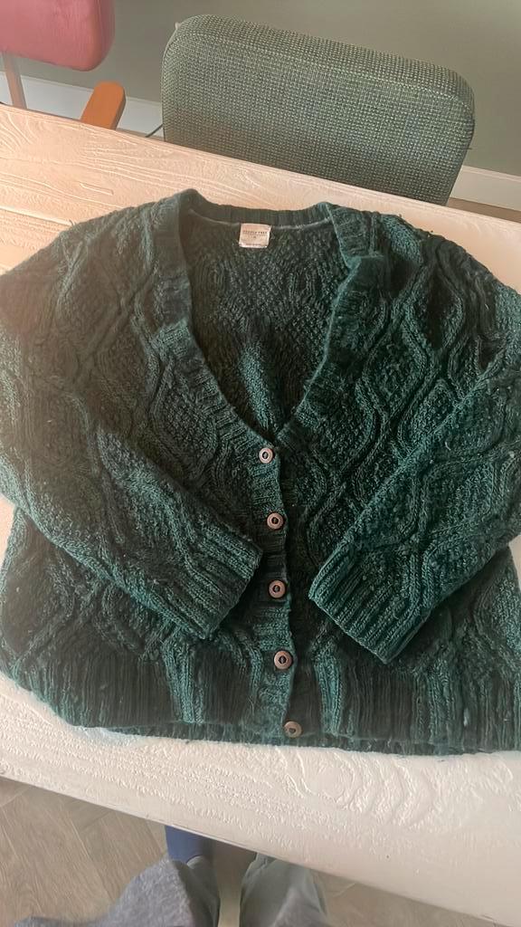 Vest van People Tree maat 42 - 44 in groen, 100% wol, Kleding | Dames, Truien en Vesten, Gedragen, Maat 42/44 (L), Groen, Ophalen of Verzenden