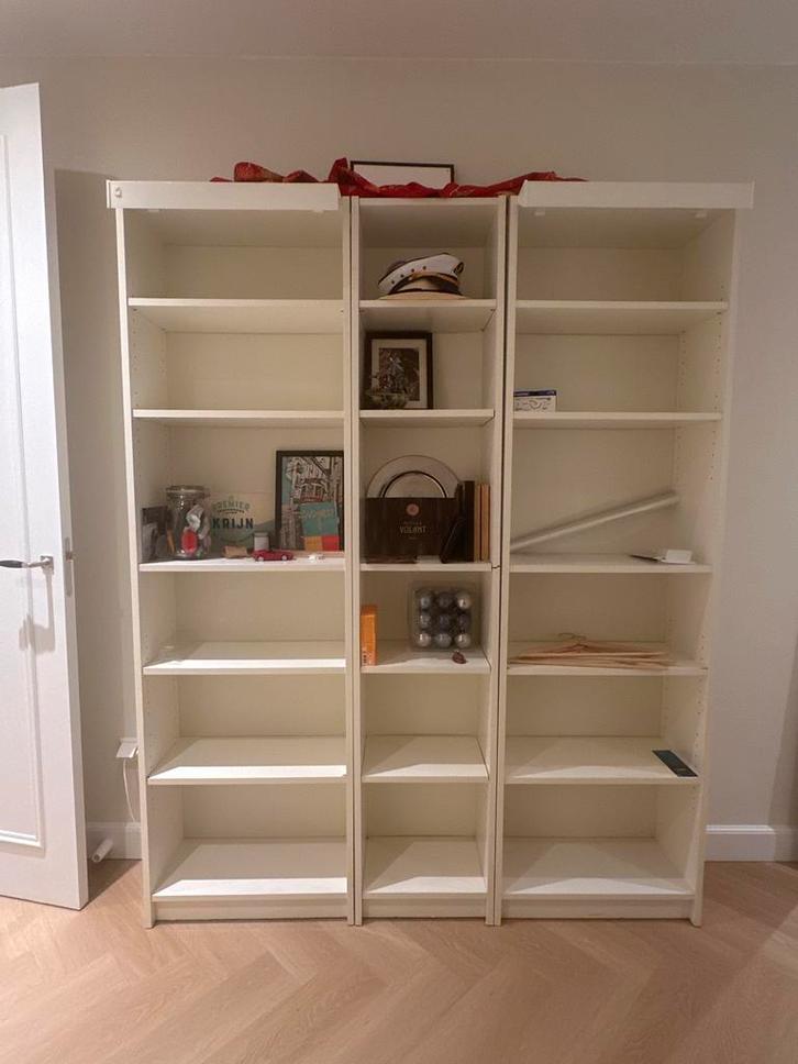 Drietal Billy Boekenkasten, Huis en Inrichting, Kasten | Boekenkasten, Gebruikt, 200 cm of meer, 25 tot 50 cm, Met plank(en), Overige materialen