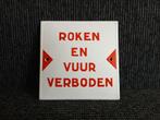 Emaille Bord – Roken en Vuur Verboden - Vintage, Ophalen of Verzenden, Gebruikt, Reclamebord