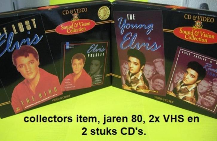 ELVIS PRESLEY, real collectors item, jaren 80 2x VHS & CD's, Verzamelen, Muziek, Artiesten en Beroemdheden, Nieuw, Overige typen