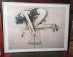 Schilderij vrouw op kruk, Antiek en Kunst, Kunst | Litho's en Zeefdrukken, Ophalen