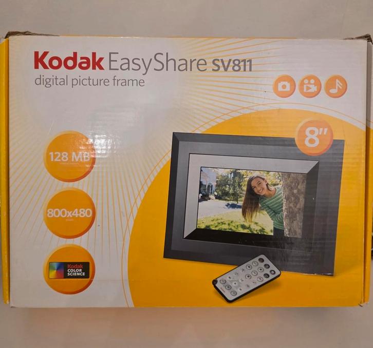 Kodak EASYSHARE SV811 Digital Picture Frame, Audio, Tv en Foto, Fotografie | Digitale fotolijsten, Zo goed als nieuw, Afstandsbediening