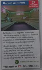 Postcodeloterij bon 17 Thermen Soesterberg, Tickets en Kaartjes, Kortingen en Cadeaubonnen, Twee personen, Kortingsbon, Spa of Sauna