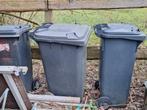 3 (afval) containers grijs, Ophalen, Kunststof, 40 liter of meer, Zo goed als nieuw