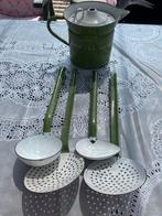 Groen emaille met biesje, Antiek en Kunst, Ophalen of Verzenden