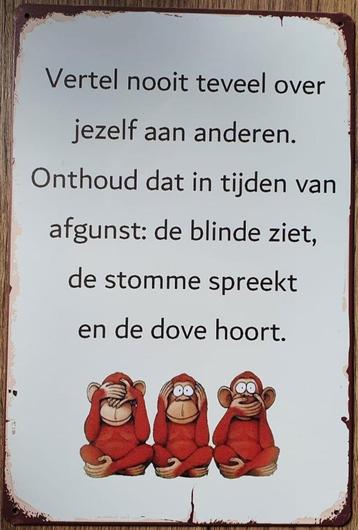 Afgunst stomme spreekt reclamebord van metaal wandbord deco beschikbaar voor biedingen