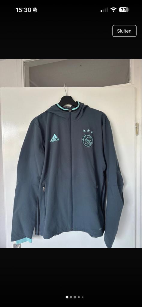 Adidas Ajax Trainingspak Maat M, Zo goed als nieuw, Voetbal, Grijs, Verzenden