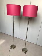 Roze met zilveren staande lamp schemerlamp, Huis en Inrichting, 100 tot 150 cm, Gebruikt, Landelijke modern, Ophalen