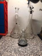 3 karaffen met tin doe een bod, Antiek en Kunst, Antiek | Glas en Kristal, Ophalen of Verzenden