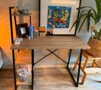 Modern bureau met schappen - Zwart & Eiken, Huis en Inrichting, Bureaus, Ophalen, Zo goed als nieuw, Bureau