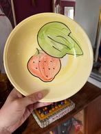 Set van 4 handbeschilderde borden - retro fruit/geel, Huis en Inrichting, Keuken | Servies, Gebruikt, Ophalen of Verzenden, Bord(en)