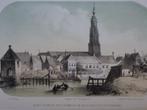 litho Breda Gezicht op Waterpoort, Grote Kerk Blommers 1857, Antiek en Kunst, Verzenden
