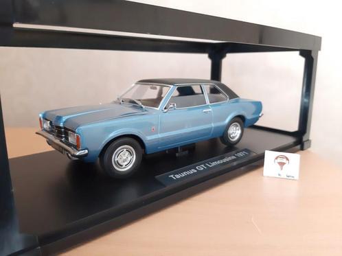Ford Taunus GT Sedan TC1 1971 Blauw-Metallic/Mat Zwart 1:18, Hobby en Vrije tijd, Modelauto's | 1:18, Nieuw, Auto, Overige merken