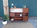 Deens design highboard wandkast Vintage retro kast jr 50 60, BlijeSpullen.nl, Gebruikt, Amersfoort, Minder dan 150 cm