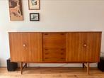 Vintage Deens design klassieker, Huis en Inrichting, Kasten | Dressoirs, Ophalen, Gebruikt, Teakhout, 200 cm of meer