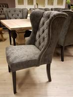 *VOORRAAD* 6 Landelijke Eetkamerstoelen Daisy Antraciet (2), Nieuw, Ophalen of Verzenden, Stof, Vijf, Zes of meer stoelen
